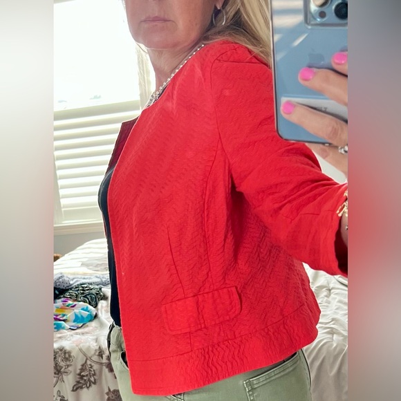 Liz Claiborne coral colored short jacket - Picture 4 of 5